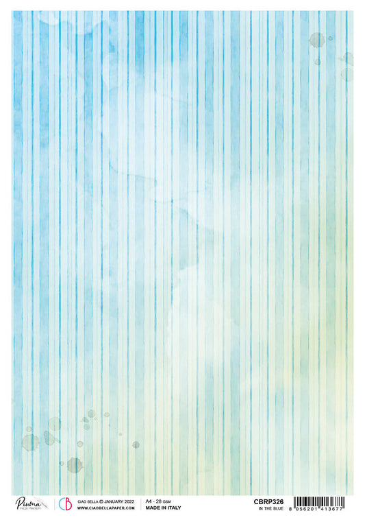 Ciao Bella Rice Paper A4 Piuma In The Blue - 5 Sheets