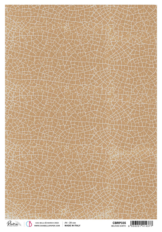 Ciao Bella Rice Paper A4 Piuma Beloved Earth - 5 Sheets
