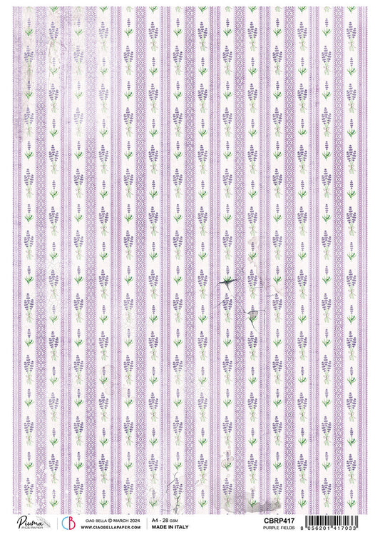 Rice Paper A4 Piuma Purple Fields - 5 Sheets