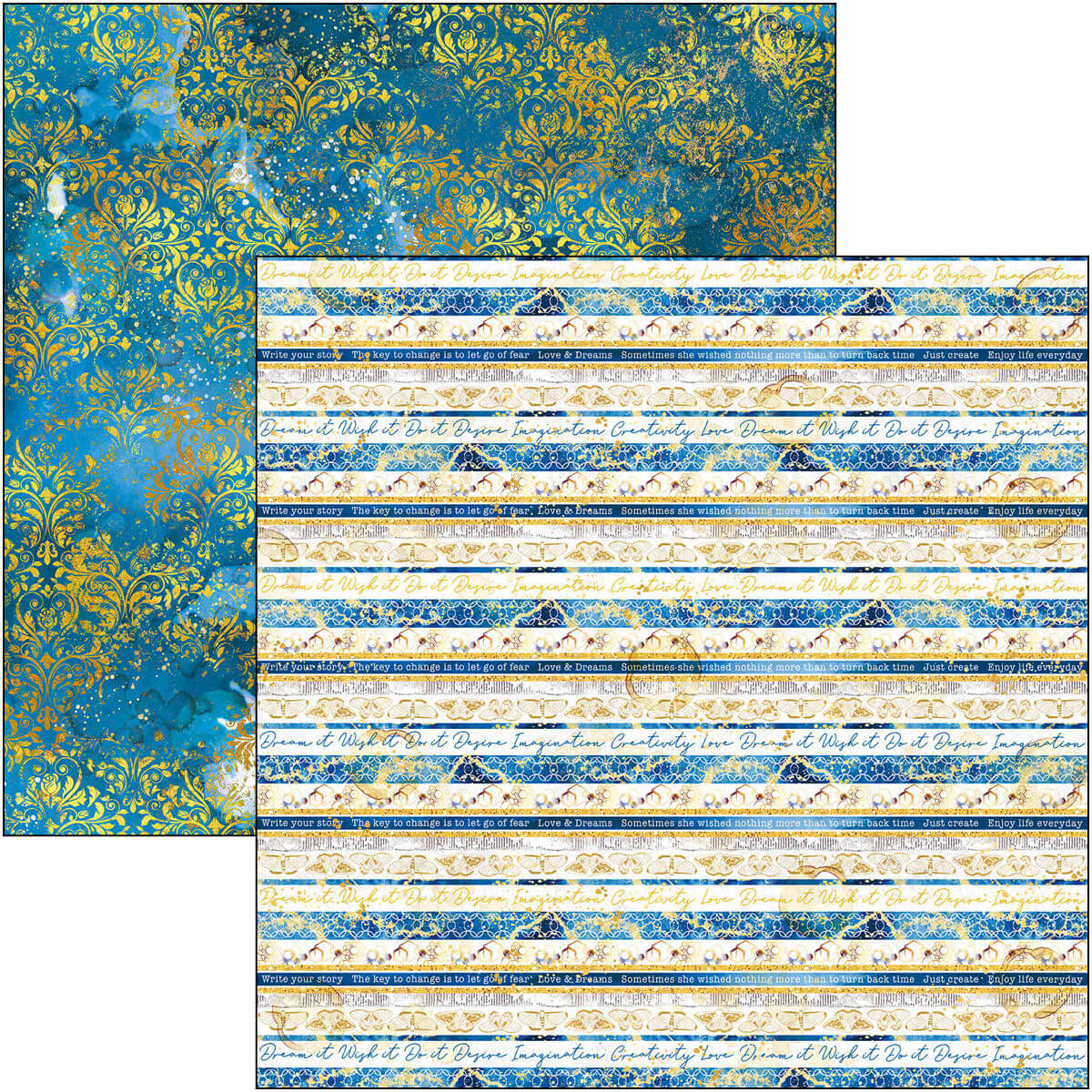 Indigo Patterns Pad 12x12 8/Pkg
