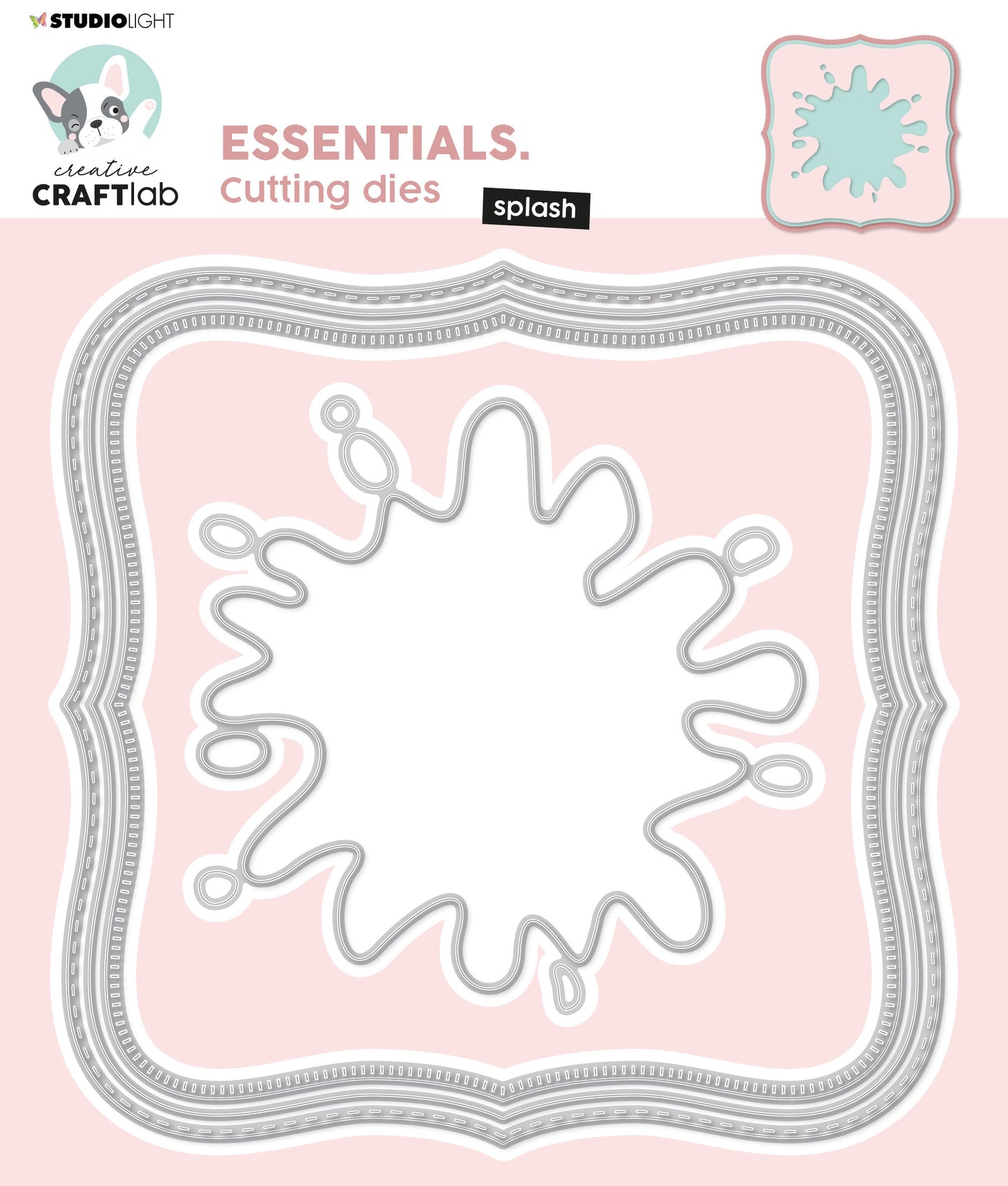 CCL Cutting Die Square Splash Essentials 150x150x1mm 7.87x6.69x0.04 inch 4 PC nr.540