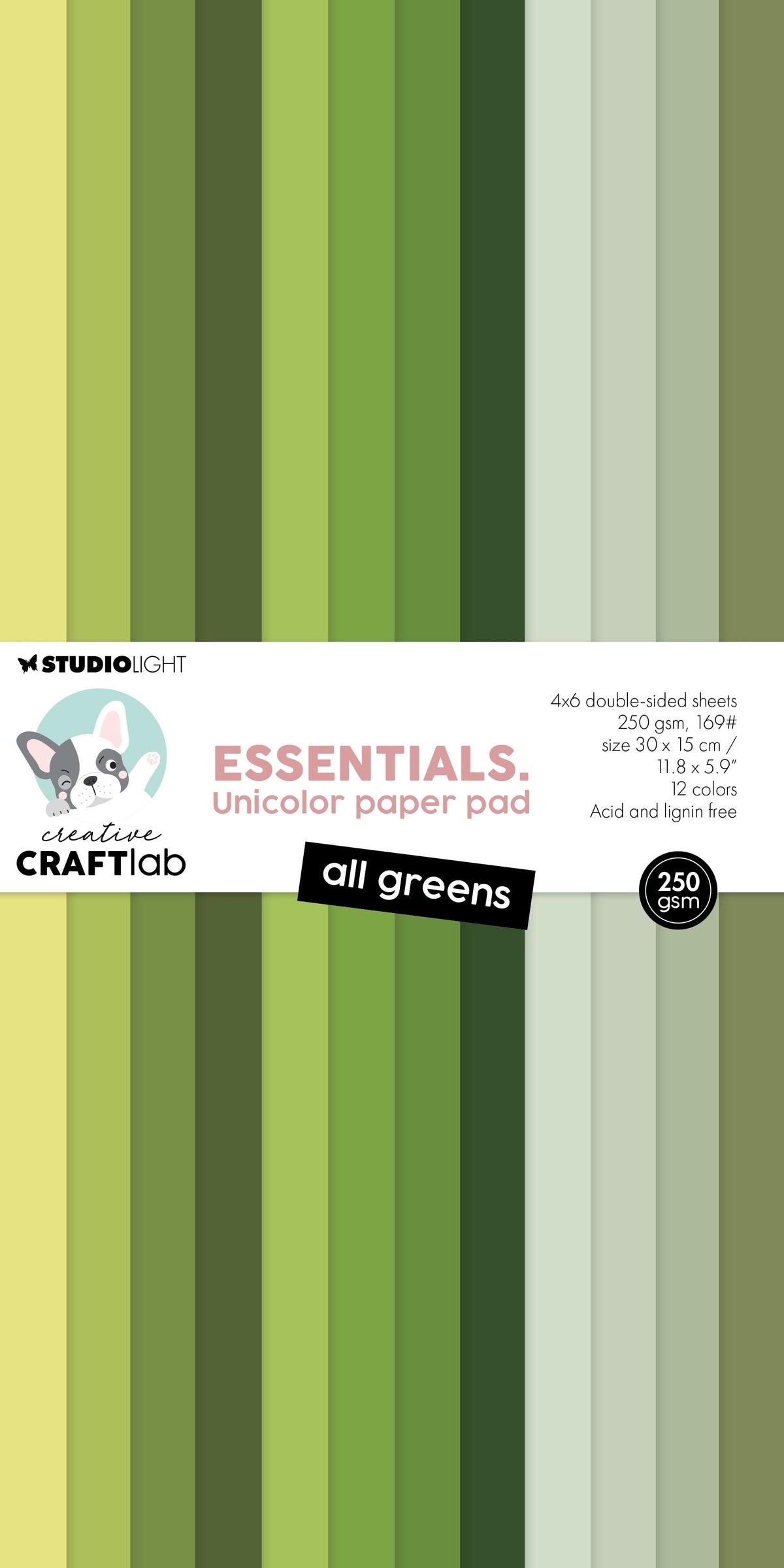CCL Unicolor Paper Pad All Greens Essentials