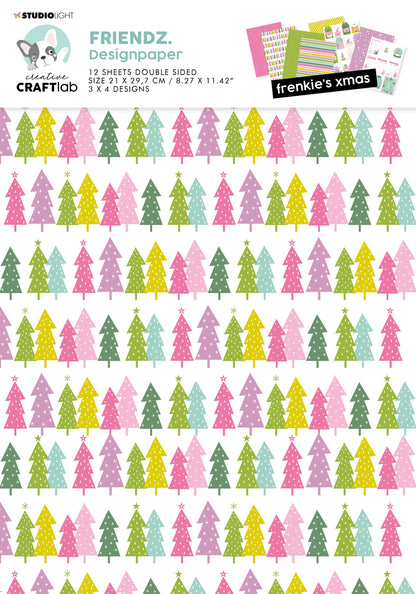 CCL Paper Assortment Set Frenkie's Xmas Friendz 210x297x3mm 12 SH nr.16