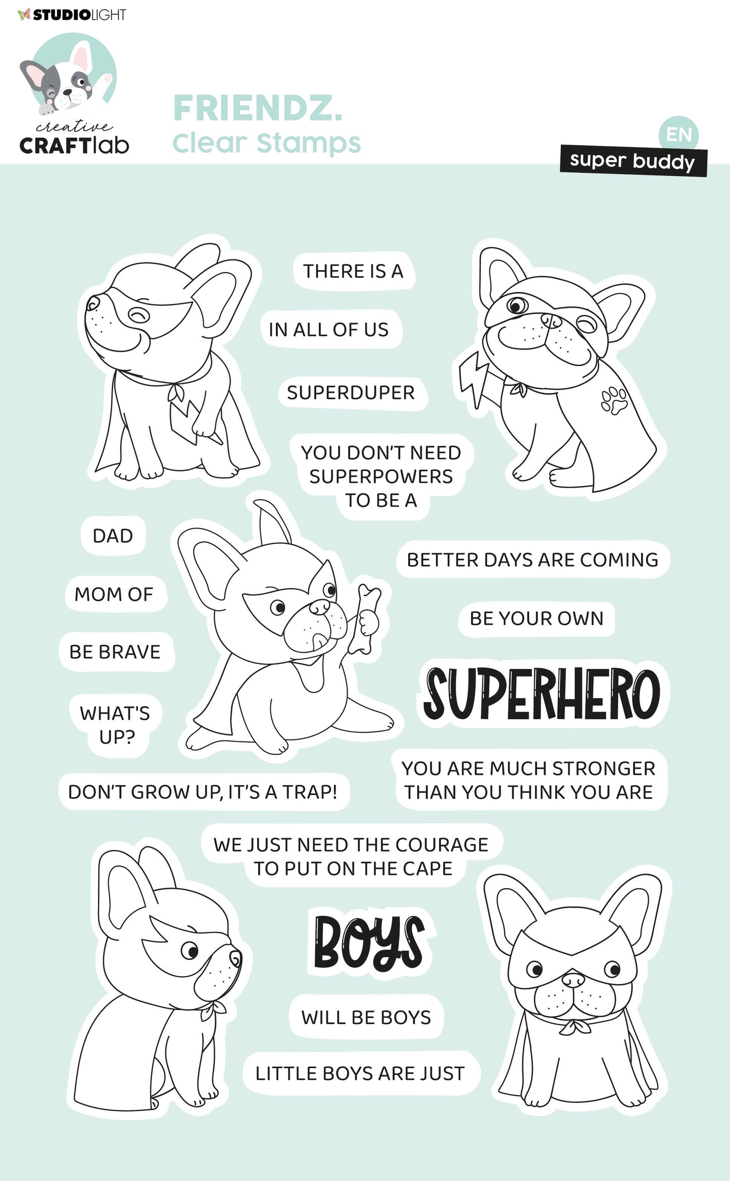 CCL Clear Stamp Superhero Buddy Friendz 195x133x3mm 22 PC nr.468