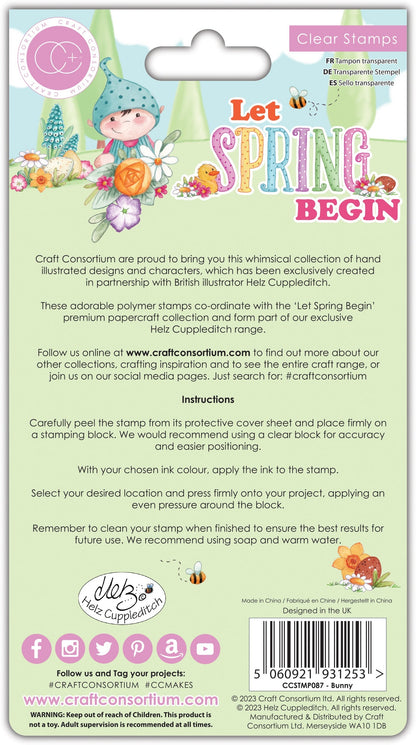 Craft Consortium Let Spring Begin - Stamp Set - Bunny