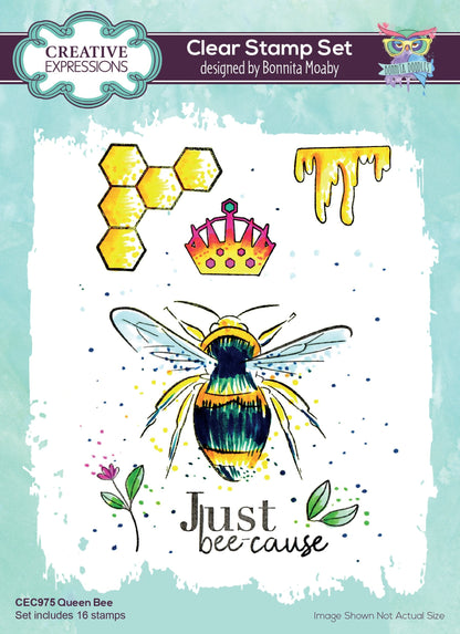 Creative Expressions Bonnita Moaby Queen Bee A5 Clear Stamp Set