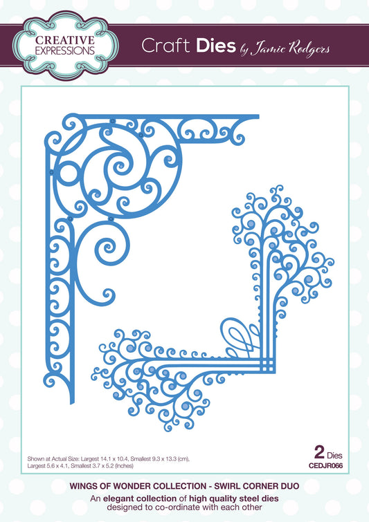Creative Expressions Jamie Rodgers Swirl Corner Duo Craft Die