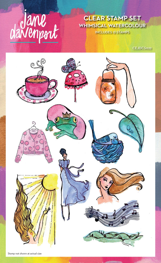 Creative Expressions Jane Davenport Whimsical Watercolour 6 in x 8 in Clear Stamp Set