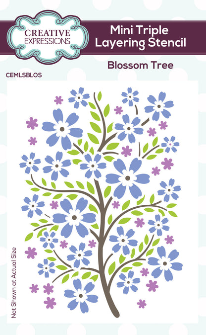 Creative Expressions Blossom Tree Mini Triple Layering Stencil 4 in x 3 in Set of 3