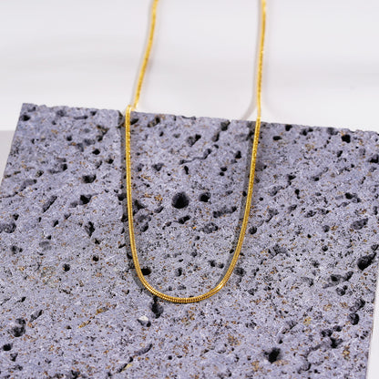 AYSHA: Dainty Snake Skin Textured Gold Chain Necklace