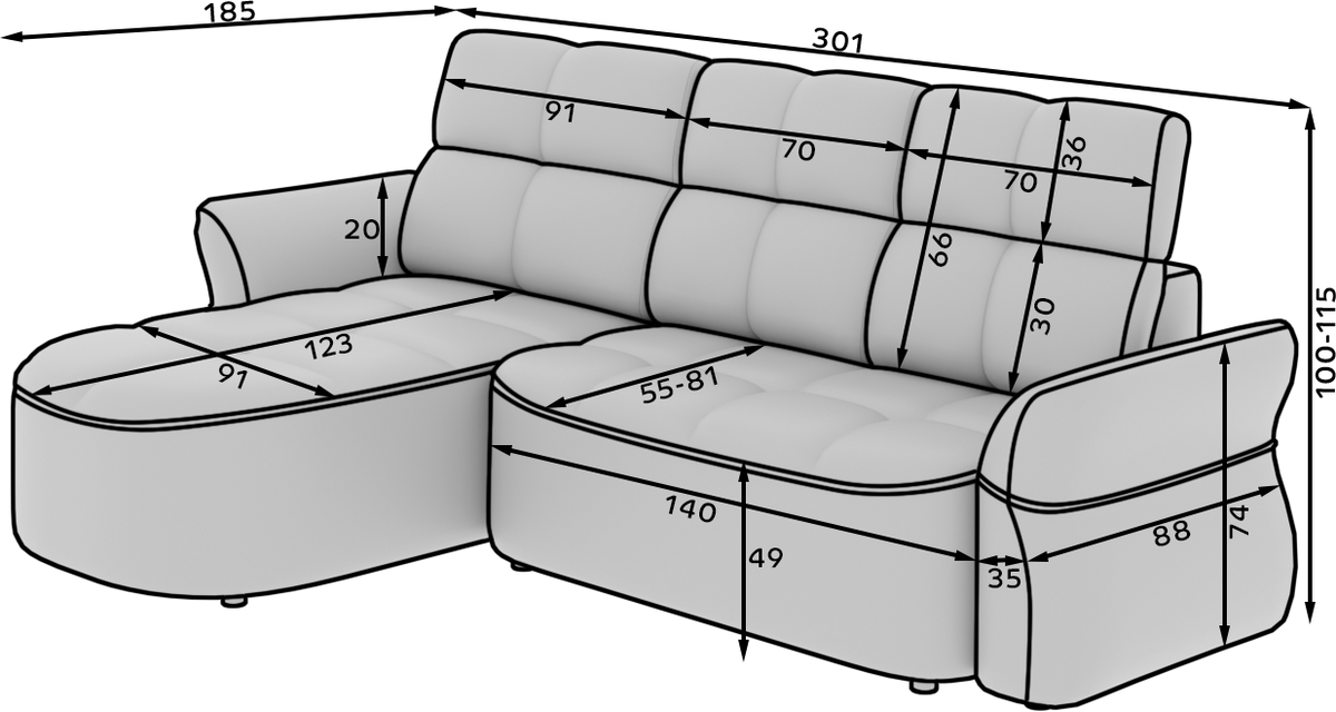 Beneth Storage Sleeper Chaise Sofa - Brick Rust