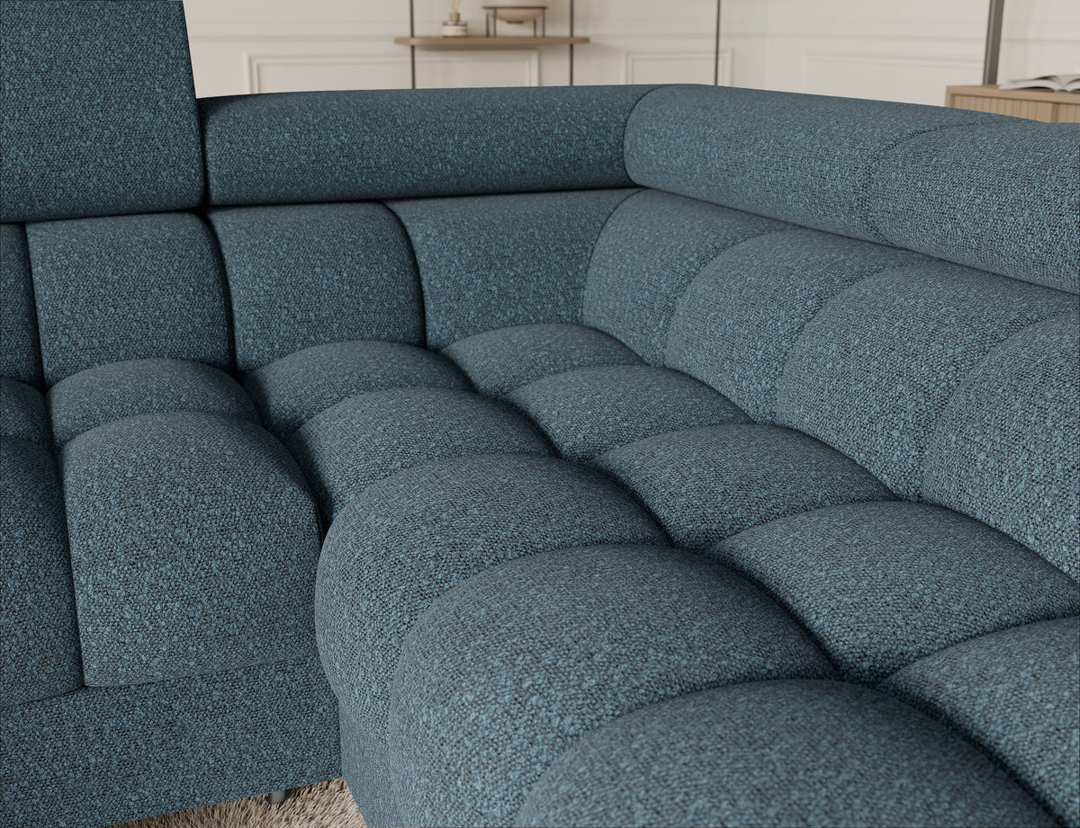 Fectory Sectional Storage Sleeper Chaise Sofa - Blue