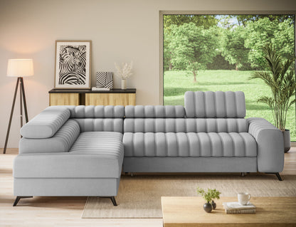 Kanedo Storage Sleeper Sectional Sofa - Grey