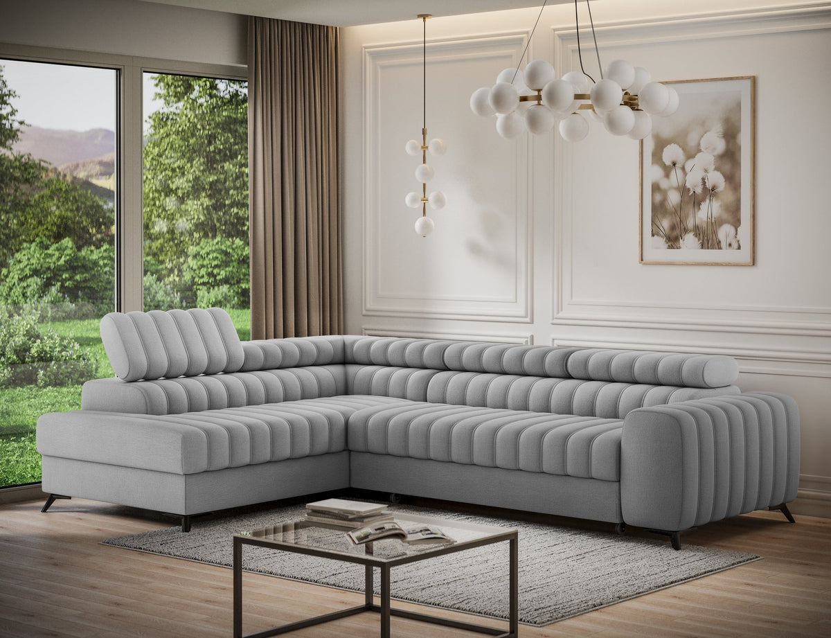 Kanedo Storage Sleeper Sectional Sofa - Grey