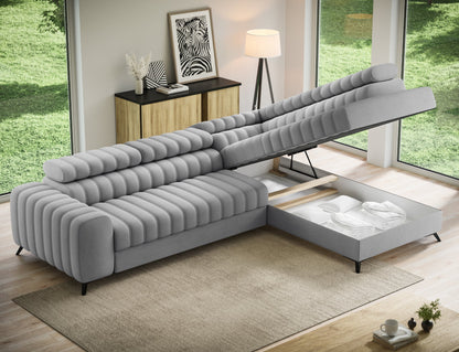 Kanedo Storage Sleeper Sectional Sofa - Grey