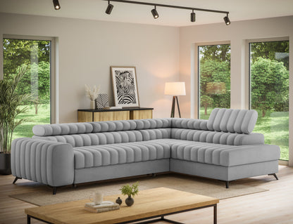 Kanedo Storage Sleeper Sectional Sofa - Grey