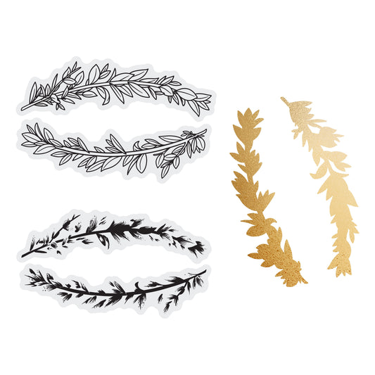 Couture Creations - Elegance Collection - Layering Stamp And Die Set - Curving Branches Mini (6pc)