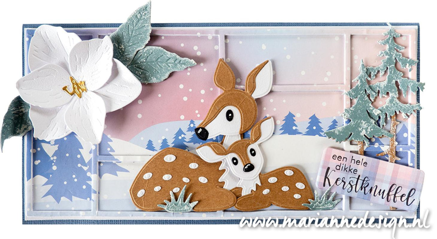 Marianne Design A4 Cutting Sheet - Eline's Winter Dreams Backgrounds