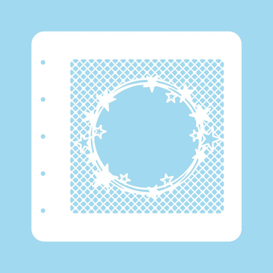 Stencil A6 For Magnetic Colour Set Christmas Time Stars in Strangled Circles