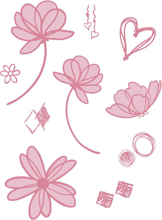 Couture Creations Layered Florals Stamp Set