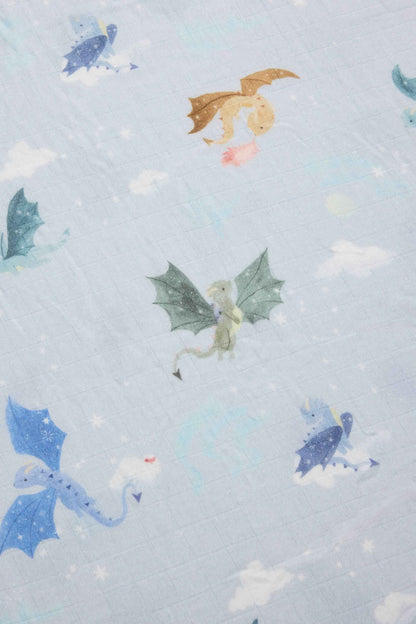 Muslin Fitted Crib Sheet - Magical Dragons