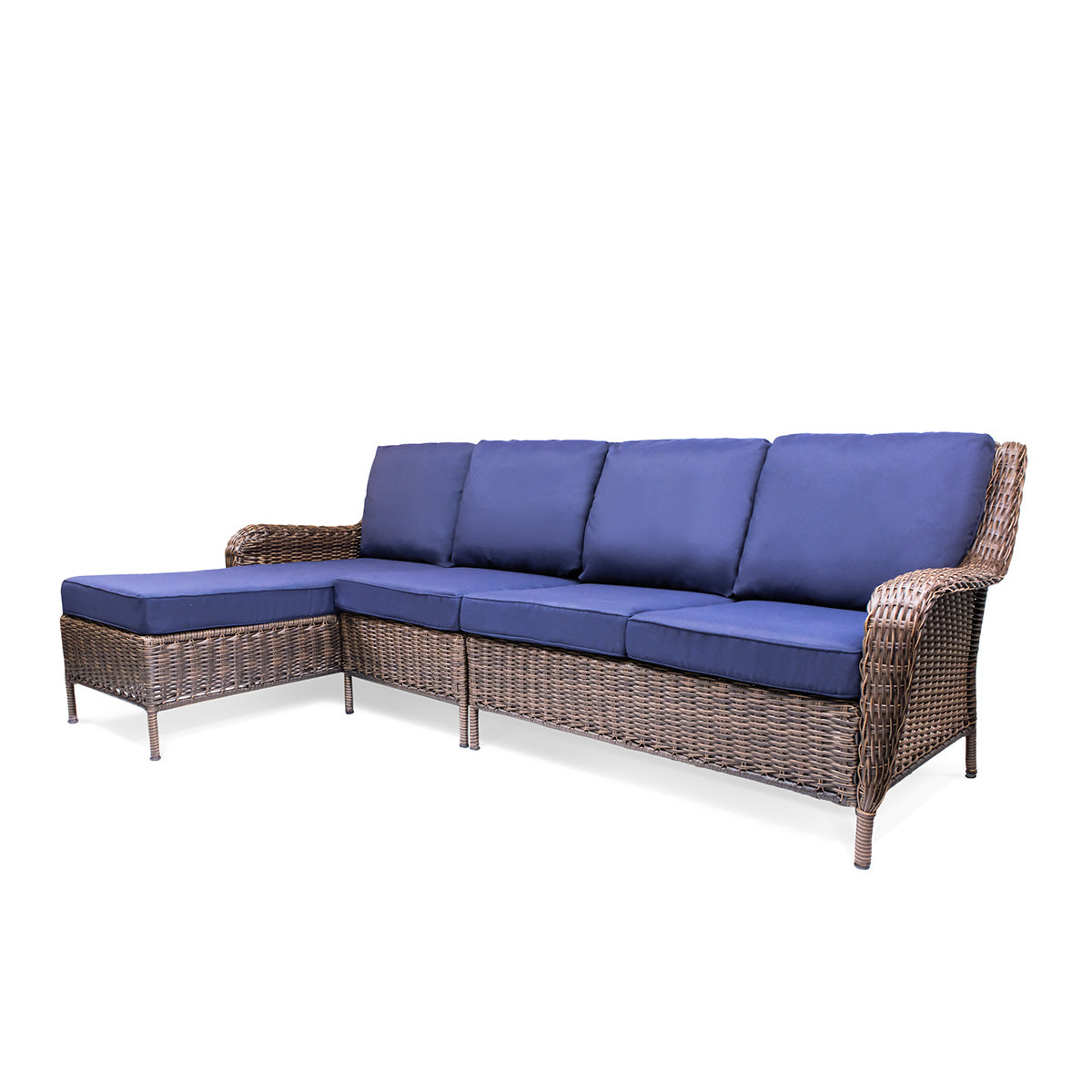 Cambridge 3-Piece Wicker Outdoor Left Arm Chaise Sectional - AURABAGS SHOP