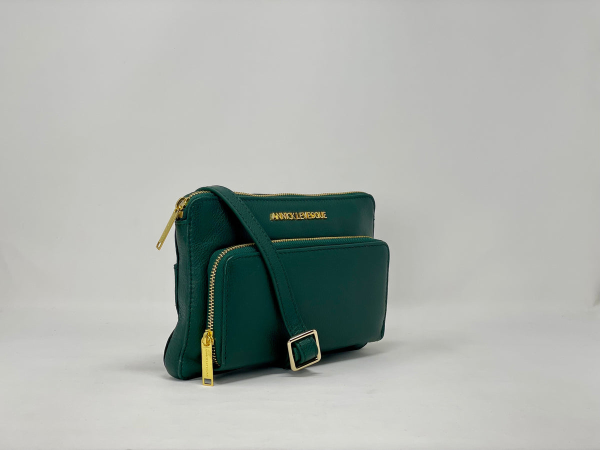 Petit Sac Bandoulière Portefeuille vert foncé - Carmen