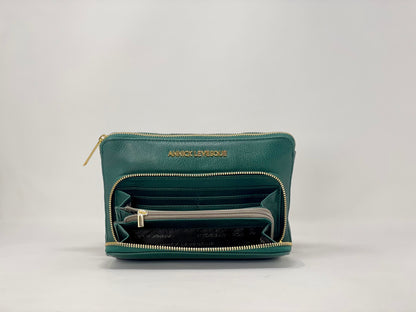Petit Sac Bandoulière Portefeuille vert foncé - Carmen