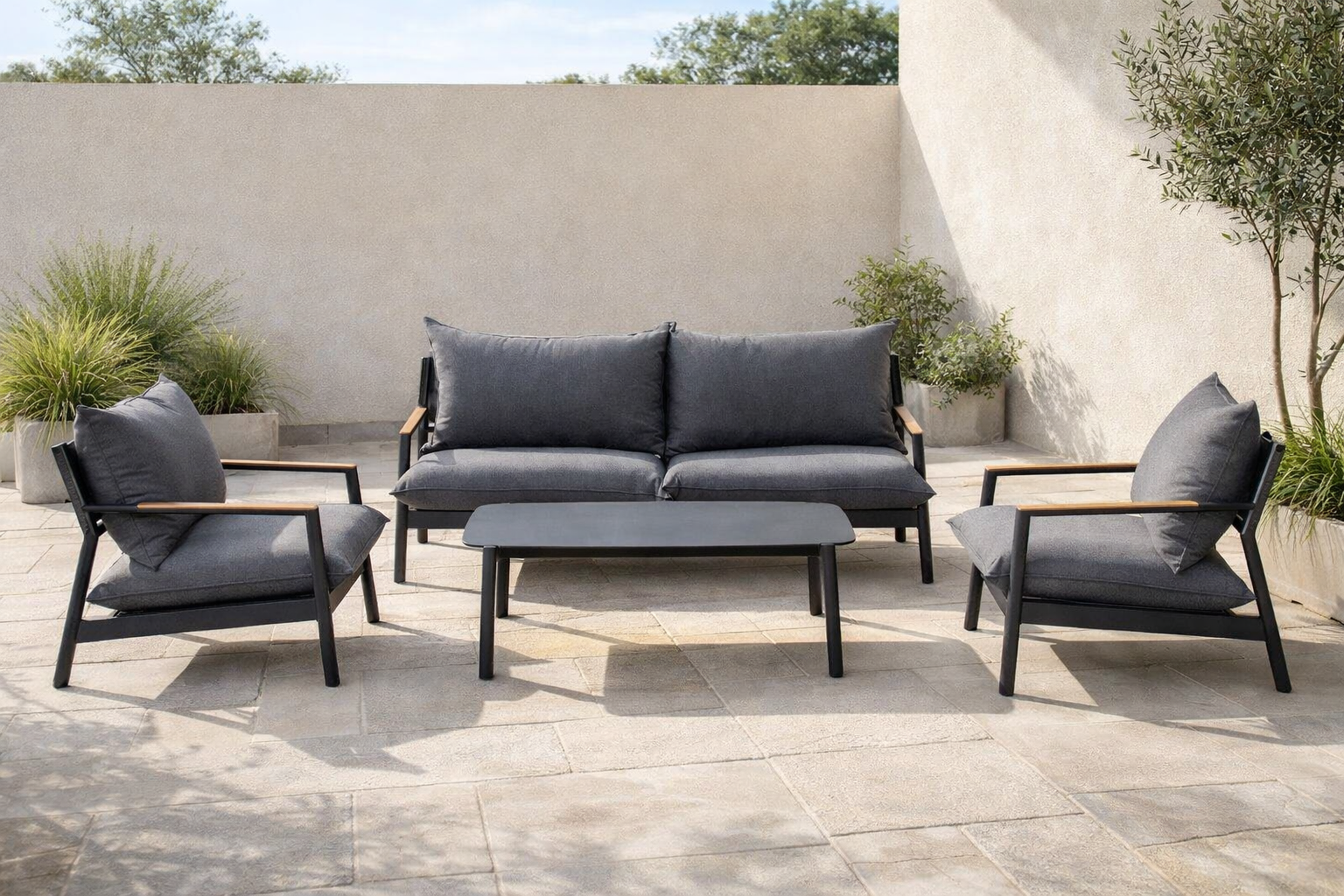 Monti 4-Piece Aluminum Outdoor Conversational Set - AURABAGS SHOP