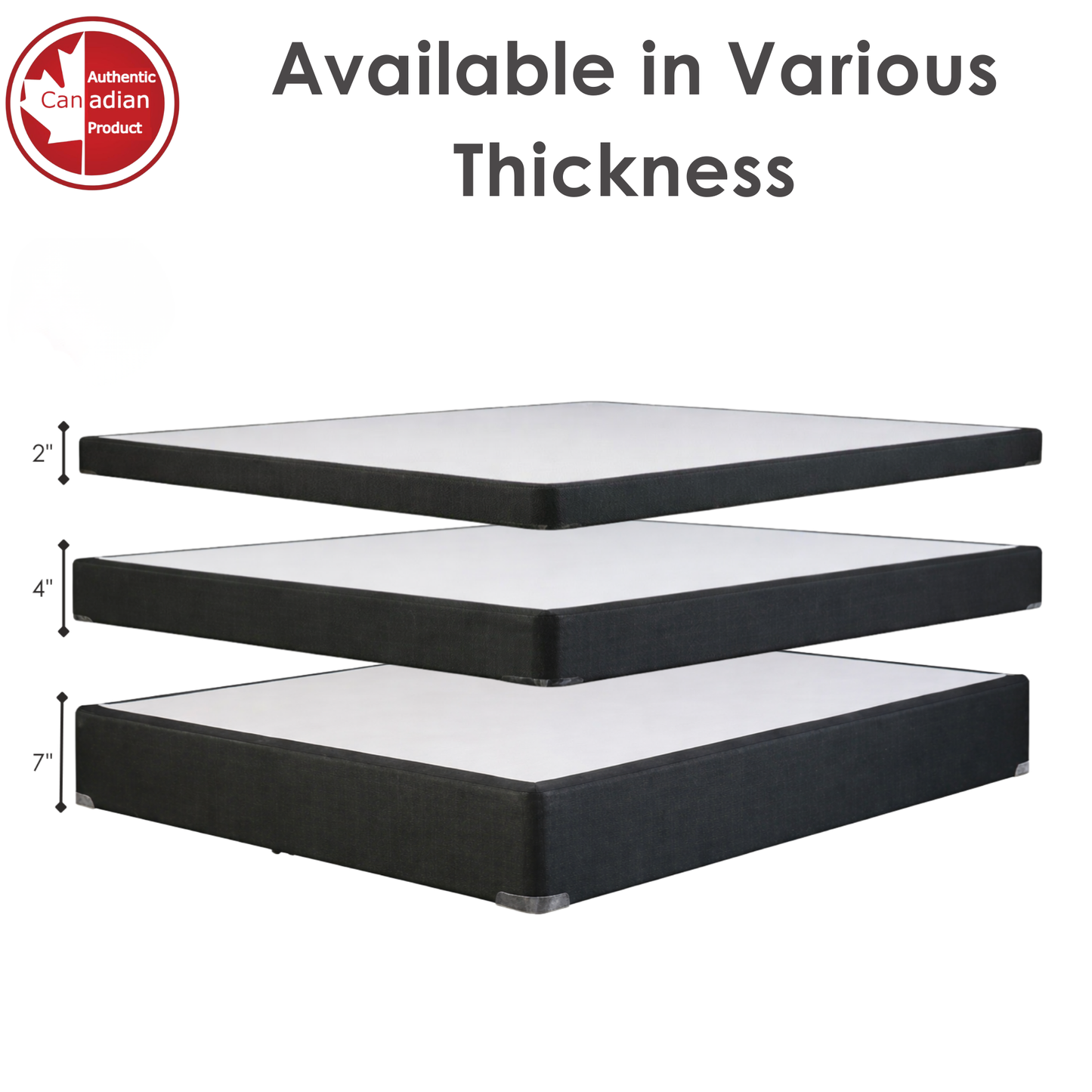 UltraFlex® Premium Solid Wood Box Spring Mattress Foundation 4" Low Profile - Twin, Double, Queen, King | Premium Heavy Duty Mattress Base, No Assembly Required, Compatible with All Mattress Types- Made in Canada