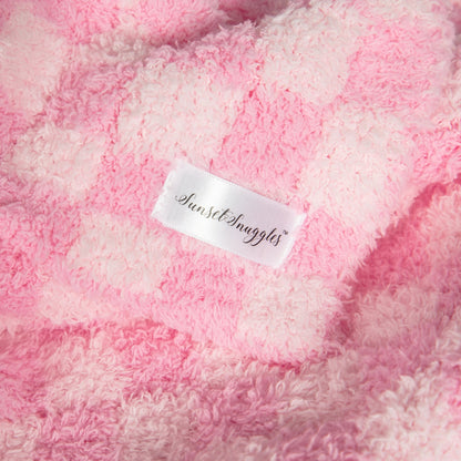 Cotton Candy Check Print Toddler Blanket