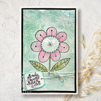 Woodware Clear Singles Petal Doodles Pretty Place 4 in x 6 in Stamp Set