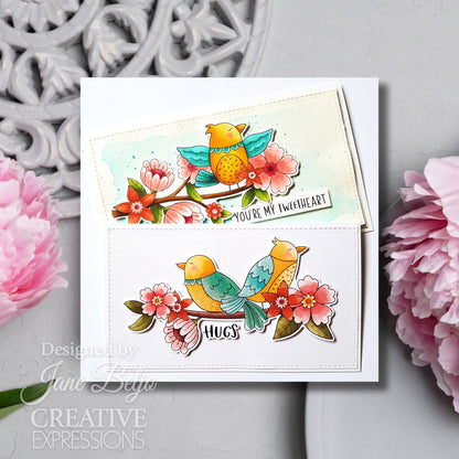 Creative Expressions Jane's Doodles Birdsong Blooms 6 in x 8 in Clear Stamp Set