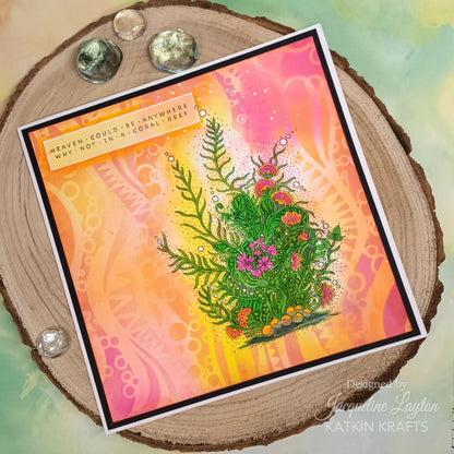 Katkin Krafts Coral Waters 6 in x 8 in Clear Stamp Set