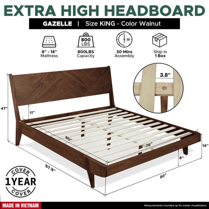 Gazelle Solid Wood Bed Frame