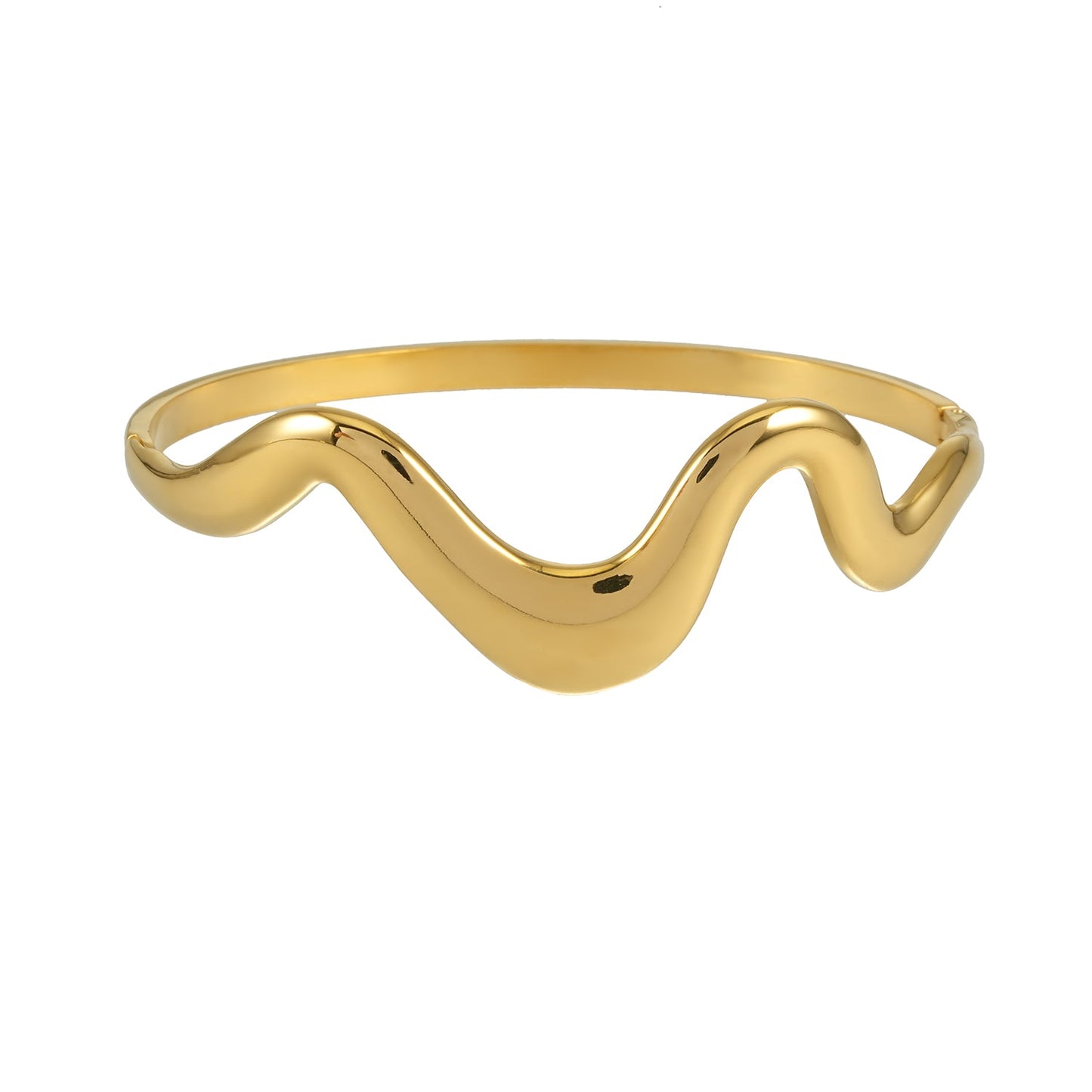 SEBASTIAN  Gold: Artfully Curved Avant-Garde Abstract Bracelet