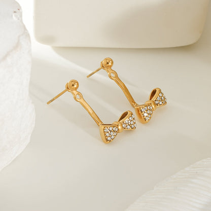 CUMAREE Gold: Mini Ball-Bead Stud Earrings Anchoring a Zirconia Infinity Charm