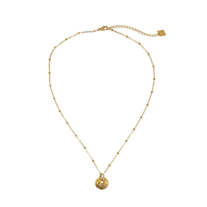 SALAMASINA Gold: Crystal Interwoven Knot Pendant Necklace