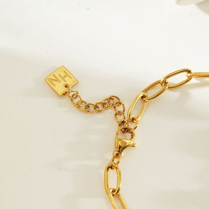 ARGENTA Gold: Regal Harmony Chain Bracelet with Relic Orbs and Freshwater Pearls