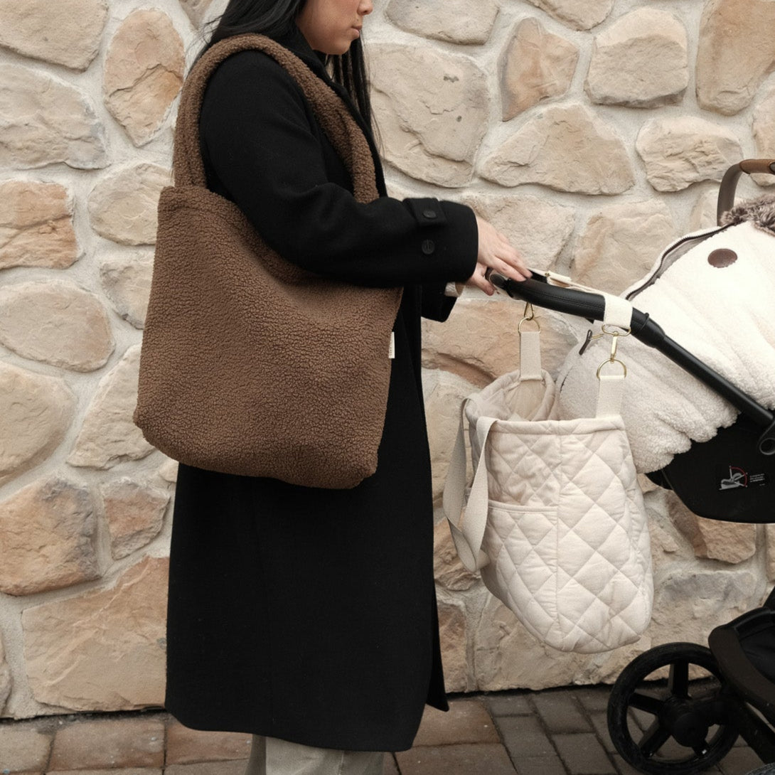 Sac fourre-tout en teddy | Doublure polar | Aimanté