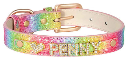 Aurora Crown Name Dog Collar | Customized Dog Collar