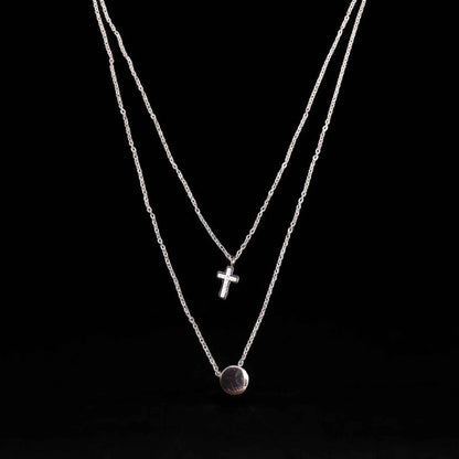 Cross Stainless Steel Necklace Pendants With Long Chain