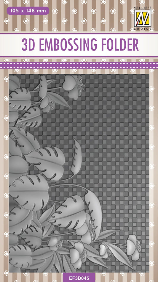 Nellie's Choice 3D Embossing Folder - Monstera Deliciosa