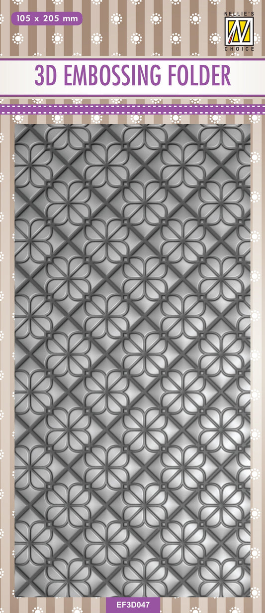 Nellie's Choice 3D Embossing Folder Slimline - Flower Backgrounds