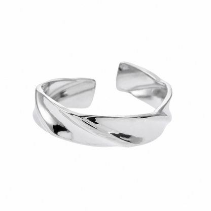 ELIAS Silver (White Gold): Shapes & Textures Modernist Ring