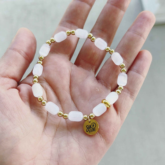 Selenite & Hematite Balance Bracelet