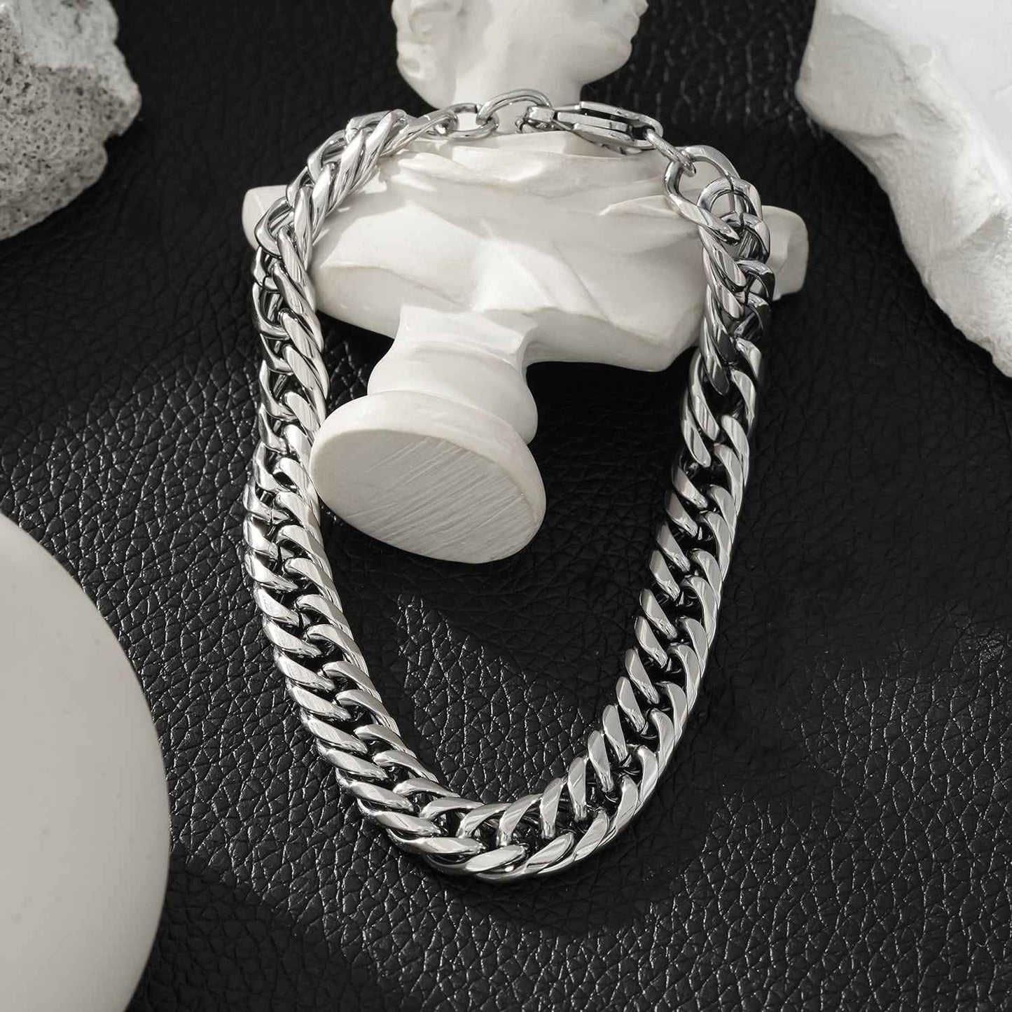 FARAJI: Unisex Chunky Silver Bracelet - Bold & Stylish - Unapologetically You!