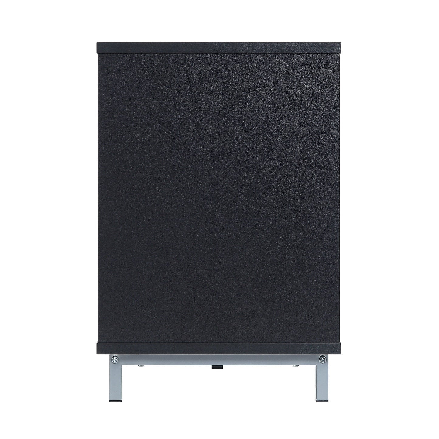 Firey 60" TV Stand/Fireplace with Glass Shelves - Black Gloss