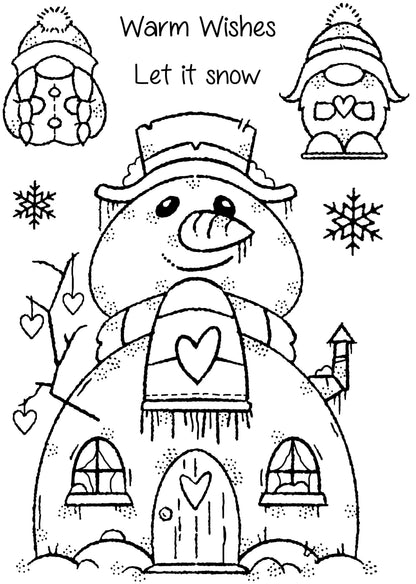 Woodware Clear Singles Snow Gnomes 4 in x 6 in Stamp Set