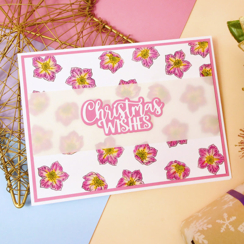 For the Love of Stamps - A Circle of Christmas Roses